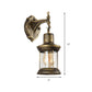 Frendorf | Ein E27 Wandlicht mit Petroleum-Schirm aus klarem Glas Traditionelle Außen-Wandleuchte in antikem Bronze