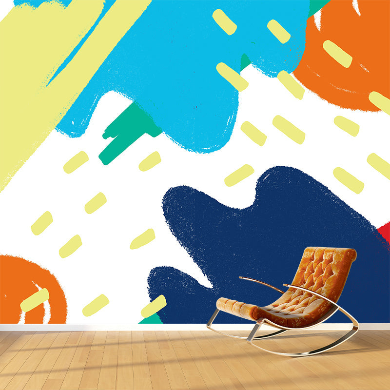 Frendorf | Kids Abstract Mountain Painting Mural Blauw Vochtbestendige Wanddecoratie voor Slaapkamer