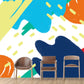 Frendorf | Kids Abstract Mountain Painting Mural Blauw Vochtbestendige Wanddecoratie voor Slaapkamer