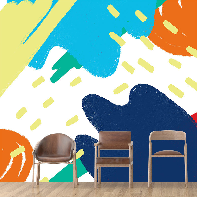 Frendorf | Kids Abstract Mountain Painting Mural Blauw Vochtbestendige Wanddecoratie voor Slaapkamer