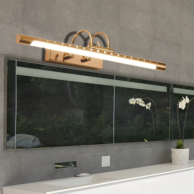 Frendorf | 14"/19" Durchmesser Röhren Wandbeleuchtung mit Bogenarm modernes Design Metall Warm/Weiß Licht LED Badezimmer Waschplatz Lichtanlage in Gold