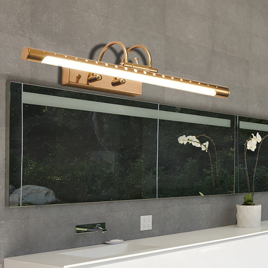 Frendorf | 14"/19" Durchmesser Röhren Wandbeleuchtung mit Bogenarm modernes Design Metall Warm/Weiß Licht LED Badezimmer Waschplatz Lichtanlage in Gold