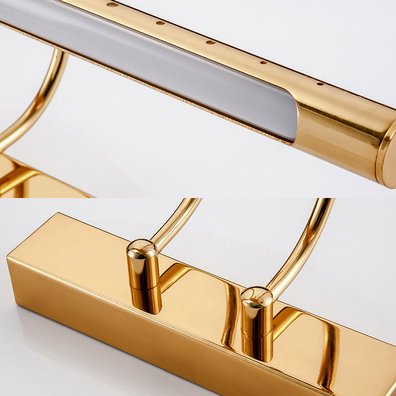 Frendorf | 14"/19" Durchmesser Röhren Wandbeleuchtung mit Bogenarm modernes Design Metall Warm/Weiß Licht LED Badezimmer Waschplatz Lichtanlage in Gold