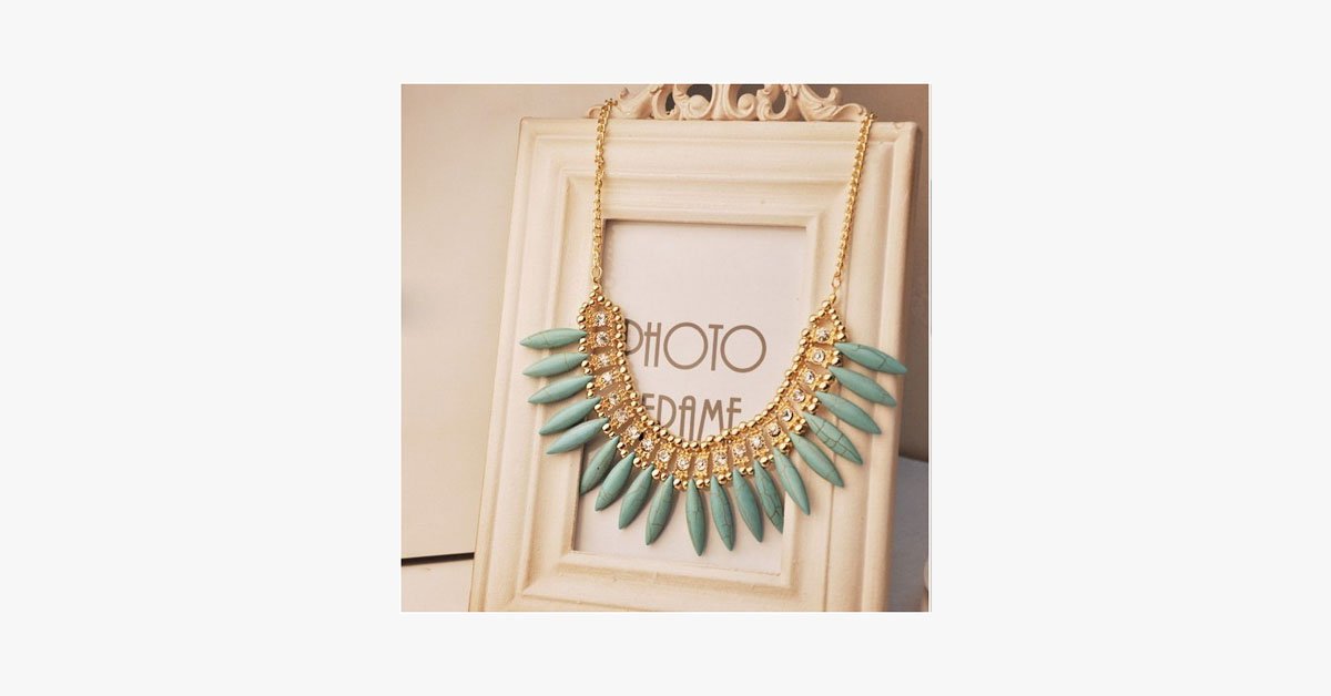 Frendorf | Bohemian Quasten Fransen Tropfen Statement Halskette