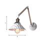 Frendorf | Metalen Dimpled Conische Wandlamp Industrieel Stijl 1 Licht Gang Wandlamp met Draaibare Arm in Wit