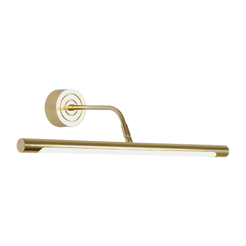 Frendorf | 16"/20" W Slim Zylindrischer Schminkspiegel Licht Modernismus Metall LED Gold Wandmontage Lampe für Schlafzimmer, Warm/Weiß Beleuchtung