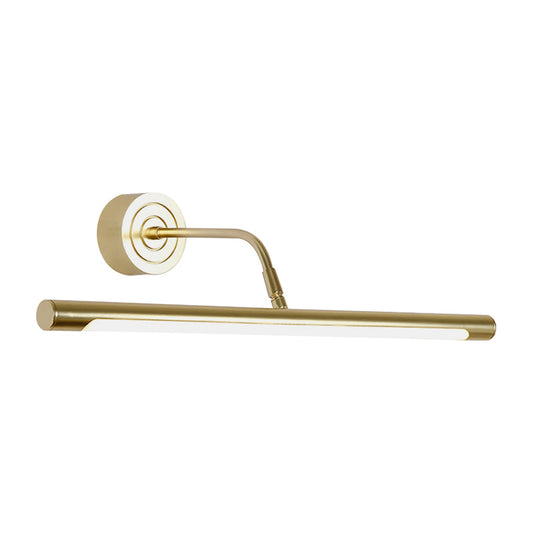 Frendorf | 16"/20" W Slim Zylindrischer Schminkspiegel Licht Modernismus Metall LED Gold Wandmontage Lampe für Schlafzimmer, Warm/Weiß Beleuchtung