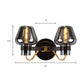Frendorf | 2-Lampe Wandbeleuchtung mit Pilzschirm Rauchglas Moderne Schlafzimmer Wandleuchte Beleuchtungseinrichtung