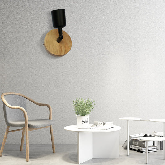 Frendorf | Minimalistische Mini Wandlamp met Beker Vormige 1 Licht Houten en Metaal Wandlamp in Zwart