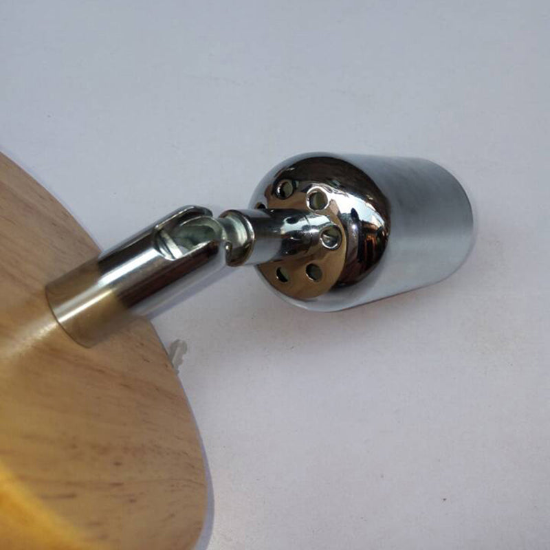 Frendorf | Kopfformige metalen wandlamp Lodge 1 licht woonkamer wandmontagearmatuur met ronde houten achterplaat in zilver/goud
