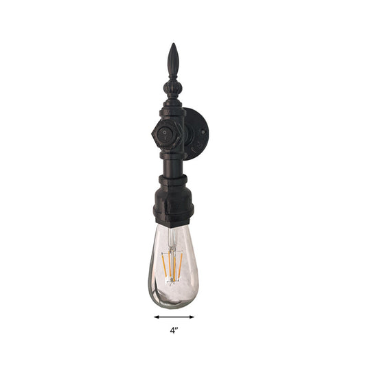 Frendorf | Open Bulb Eetkamer Wandlamp Vintage Stijl Metaal 1 Hoof Black Wandlamp Sconces met Aan/Uit Schakelaar