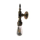Frendorf | Exposed Bulb Schlafzimmer Wandbeleuchtung Industrie Stil Eisen 1 Glühbirne Bronze/Rost Wandlampe mit Rohr