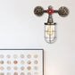 Frendorf | Draadbeschermer IJzeren Wandlamp met Waterpijp Rustieke Stijl 1 Licht Badkamer Wandlamp Fixture in Verouderd Messing