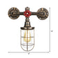 Frendorf | Draadbeschermer IJzeren Wandlamp met Waterpijp Rustieke Stijl 1 Licht Badkamer Wandlamp Fixture in Verouderd Messing