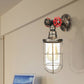 Frendorf | Draadbeschermer IJzeren Wandlamp met Waterpijp Rustieke Stijl 1 Licht Badkamer Wandlamp Fixture in Verouderd Messing