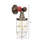 Frendorf | Draadbeschermer IJzeren Wandlamp met Waterpijp Rustieke Stijl 1 Licht Badkamer Wandlamp Fixture in Verouderd Messing