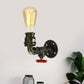 Bronze Sanitärrohr Wandlampe Fabrik Metall 1 Glühbirne Restaurant Wandlampe mit Wasserhahn, 1/2 Packs