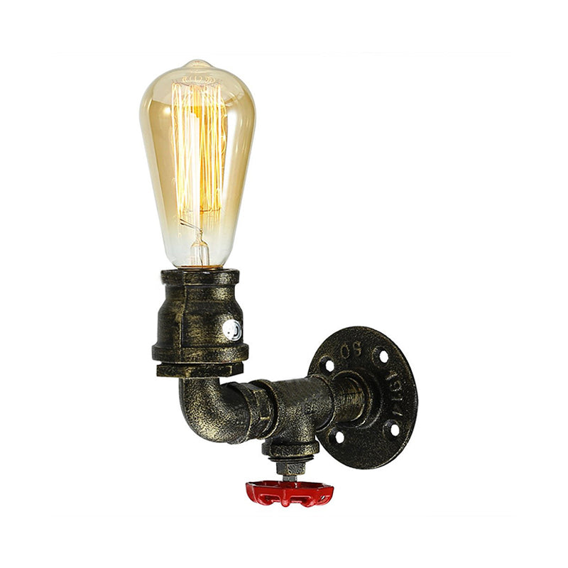 Bronze Sanitärrohr Wandlampe Fabrik Metall 1 Glühbirne Restaurant Wandlampe mit Wasserhahn, 1/2 Packs