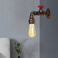 Frendorf | Eisenleitung Wandleuchte Bauernhaus 1-Kopf Wohnzimmer Wandleuchte in Bronze mit Ventil
