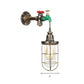 Frendorf | Faucet Design Metall Wandlampe Steampunk Stil 1 Glühbirne Balkon Wandleuchte mit Drahtschutz in Antikbronze