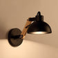 Frendorf | Nordic Splicing Rotatable Wandlamp 1-Licht Metaal Wandlamp Verlichting met Kom Shade in Zwart/Wit-Hout