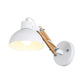 Frendorf | Nordic Splicing Rotatable Wandlamp 1-Licht Metaal Wandlamp Verlichting met Kom Shade in Zwart/Wit-Hout
