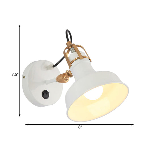 Frendorf | Witte Urn Wand Sconces Verlichting Industrieel Metaal 1 Lamp Bedside Roterende Wandlamp Fixture