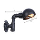 Frendorf | Vintage Stijlvolle Kom Schaduw Wandverlichting 1 Licht Metallic Wandlamp met Pijp in Zwart