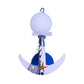 Frendorf | Anker Wandlamp Kinderen Hout Enkel Wit-Blauw Wandverlichting met Glazen Lampenkap en Stranddetail