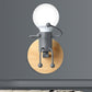 Naked Bulb Kleine Wandbeleuchtung Kreatives Eisen Einzelflammen Kinder Nachttisch Wandleuchte mit Roboter Design Lampenfassung in Grau/Grün/Weiß