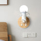 Naked Bulb Kleine Wandbeleuchtung Kreatives Eisen Einzelflammen Kinder Nachttisch Wandleuchte mit Roboter Design Lampenfassung in Grau/Grün/Weiß