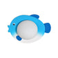 Frendorf | Frosted White Glass Mini Sphere Sconce Kids Blue/Yellow LED Wand Lichtarmatur mit Fish Backplate, Warm/Weiß Licht