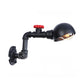 Frendorf | Vintage Style Pipe Wandlamp Sconces met Koepelkap en Ventielwiel 1 Licht Metaal Wandarmatuur in Zwart
