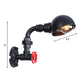 Frendorf | Zwarte Waterpijp Wandverlichting met Koepel Shade en Rode Klep Vintage IJzer 1 Lamp Trapwandarmatuur Licht