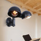 Frendorf | Schwarze 2-Glühbirnen-Wandleuchte Industriedesign Metall-Dom-Wandlampe mit Rohr für Flur