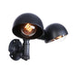 Frendorf | Schwarze 2-Glühbirnen-Wandleuchte Industriedesign Metall-Dom-Wandlampe mit Rohr für Flur