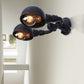 Frendorf | Schwarze 2-Glühbirnen-Wandleuchte Industriedesign Metall-Dom-Wandlampe mit Rohr für Flur