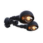Frendorf | Schwarze 2-Glühbirnen-Wandleuchte Industriedesign Metall-Dom-Wandlampe mit Rohr für Flur