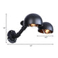 Frendorf | Schwarze Schalenform-Wandlampe mit Rohr Industriell Vintage Metall 2 Lichter Flur Wandbeleuchtung Leuchte