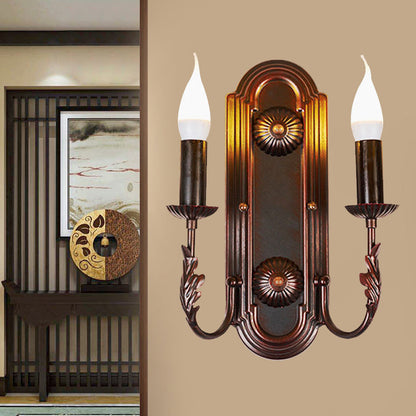 Frendorf | Metalen Bruine Sconces Wandlamp Kaarsenhouder 2 Koppen Rustieke Wandgemonteerde Lamp voor Restaurant