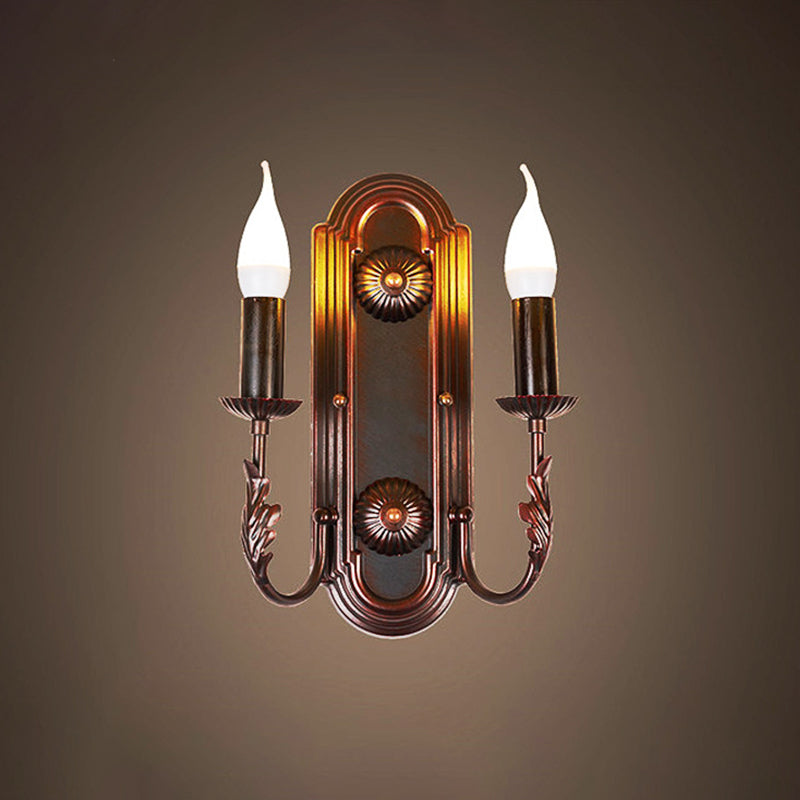 Frendorf | Metalen Bruine Sconces Wandlamp Kaarsenhouder 2 Koppen Rustieke Wandgemonteerde Lamp voor Restaurant