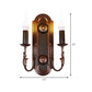 Frendorf | Metalen Bruine Sconces Wandlamp Kaarsenhouder 2 Koppen Rustieke Wandgemonteerde Lamp voor Restaurant
