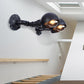 Frendorf | Schwarze Schalenform-Wandlampe mit Rohr Industriell Vintage Metall 2 Lichter Flur Wandbeleuchtung Leuchte