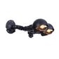 Frendorf | Schwarze Schalenform-Wandlampe mit Rohr Industriell Vintage Metall 2 Lichter Flur Wandbeleuchtung Leuchte