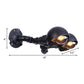 Frendorf | Schwarze Schalenform-Wandlampe mit Rohr Industriell Vintage Metall 2 Lichter Flur Wandbeleuchtung Leuchte