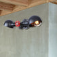 Frendorf | Gekapiteerde Metalen Wandlamp Boerderijstijl 2 Lichten Woonkamer Zwarte Wandmontage Licht met Ventielwiel Deco