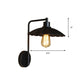 Frendorf | Scalloped Shade Bedside Sconce Wand verlichting Vintage stijl Metallic 1 licht Zwart/Roest Wandlamp met gebogen arm