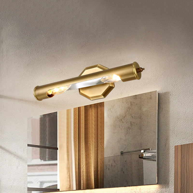 Frendorf | 18"/21.5" L Verlängerte Metall-Waschtischbeleuchtung Landhausstil 2 Köpfe Badezimmer Wandmontierte Leuchte in Gold