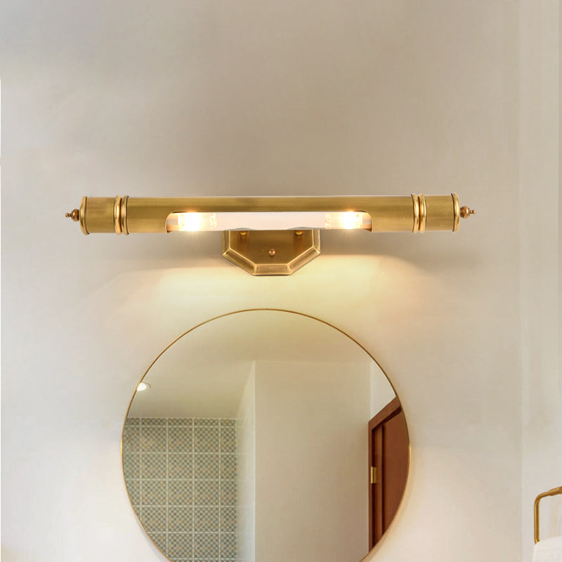 Frendorf | 18"/21.5" L Verlängerte Metall-Waschtischbeleuchtung Landhausstil 2 Köpfe Badezimmer Wandmontierte Leuchte in Gold