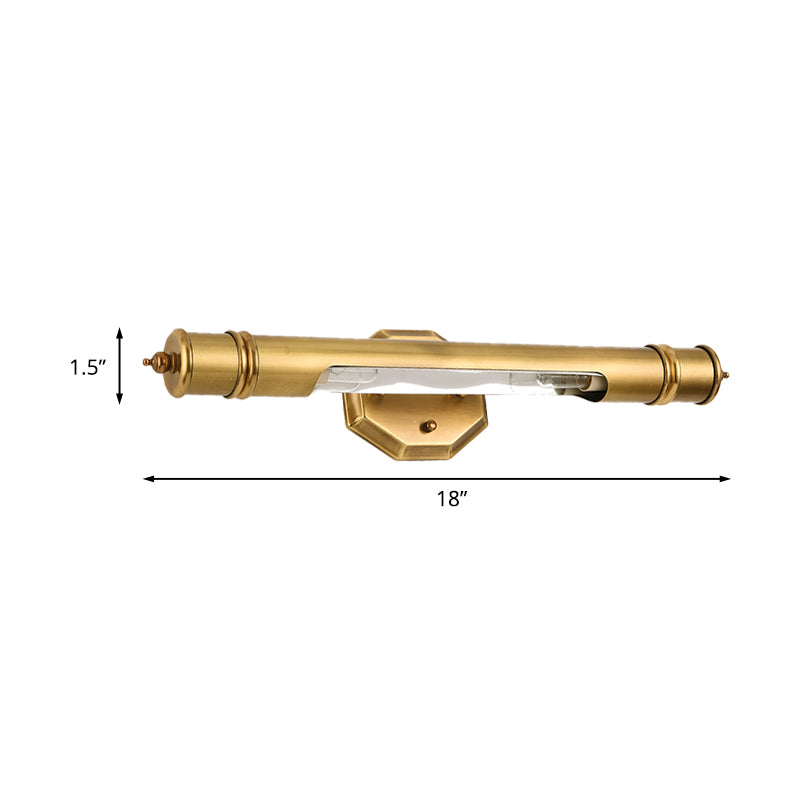 Frendorf | 18"/21.5" L Verlängerte Metall-Waschtischbeleuchtung Landhausstil 2 Köpfe Badezimmer Wandmontierte Leuchte in Gold